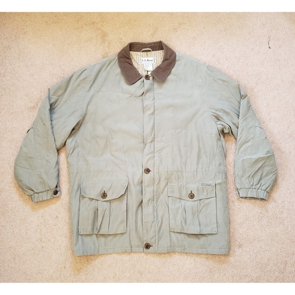 Vintage L.L. Bean Mens XXL Primaloft Flannel Lined Green Barn Chore Field Jacket - Picture 2 of 16